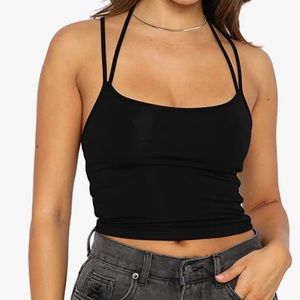BONITEE Women's Spaghetti Strap Crop Top Sexy Cami Basic